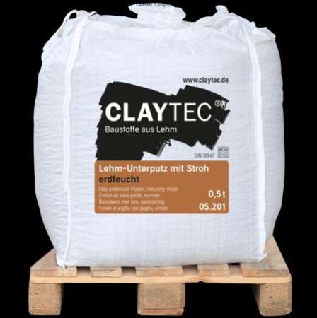 Preview: Claytec Lehm-Unterputz mit Stroh Bigbag klein