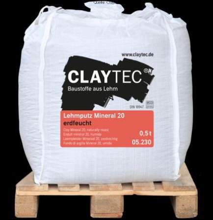 Preview: Claytec Lehmputz Mineral 20 Bibbag