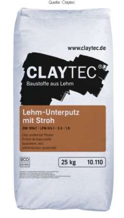 Preview: Claytec Lehm-Unterputz mit Stroh Sackware