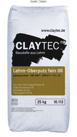 Preview: Claytec Lehm-Oberputz fein 06 Sackware