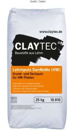 Preview: Claytec Lehmputz SanReMo (HW) Sackware