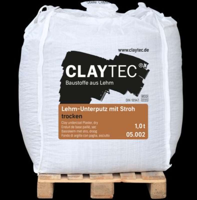 Claytec Lehm-Unterputz mit Stroh Bigbag