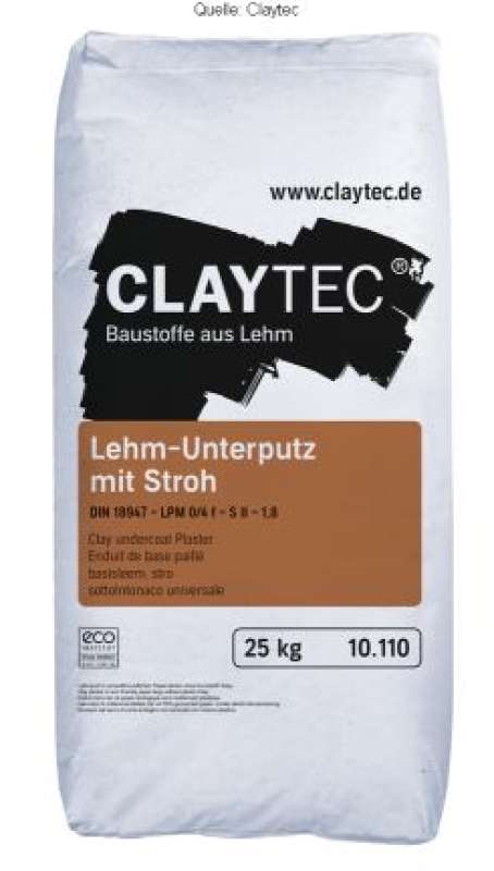 Claytec Lehm-Unterputz mit Stroh Sackware